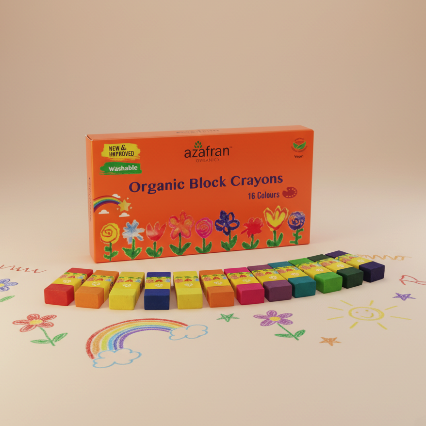 Organic Block Crayons, Standard Size, 16 Colors( New Variant)