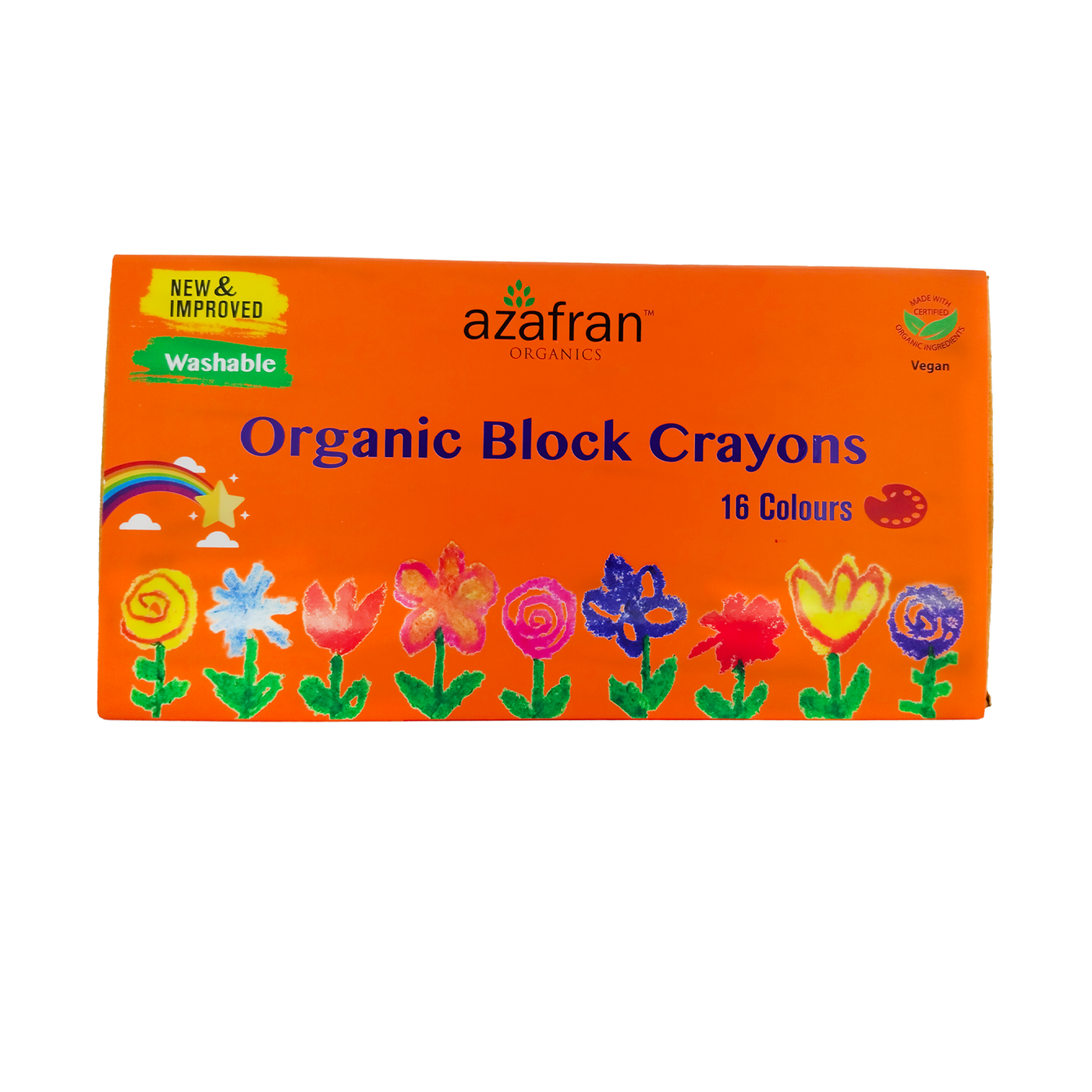 Organic Block Crayons, Standard Size, 16 Colors( New Variant)