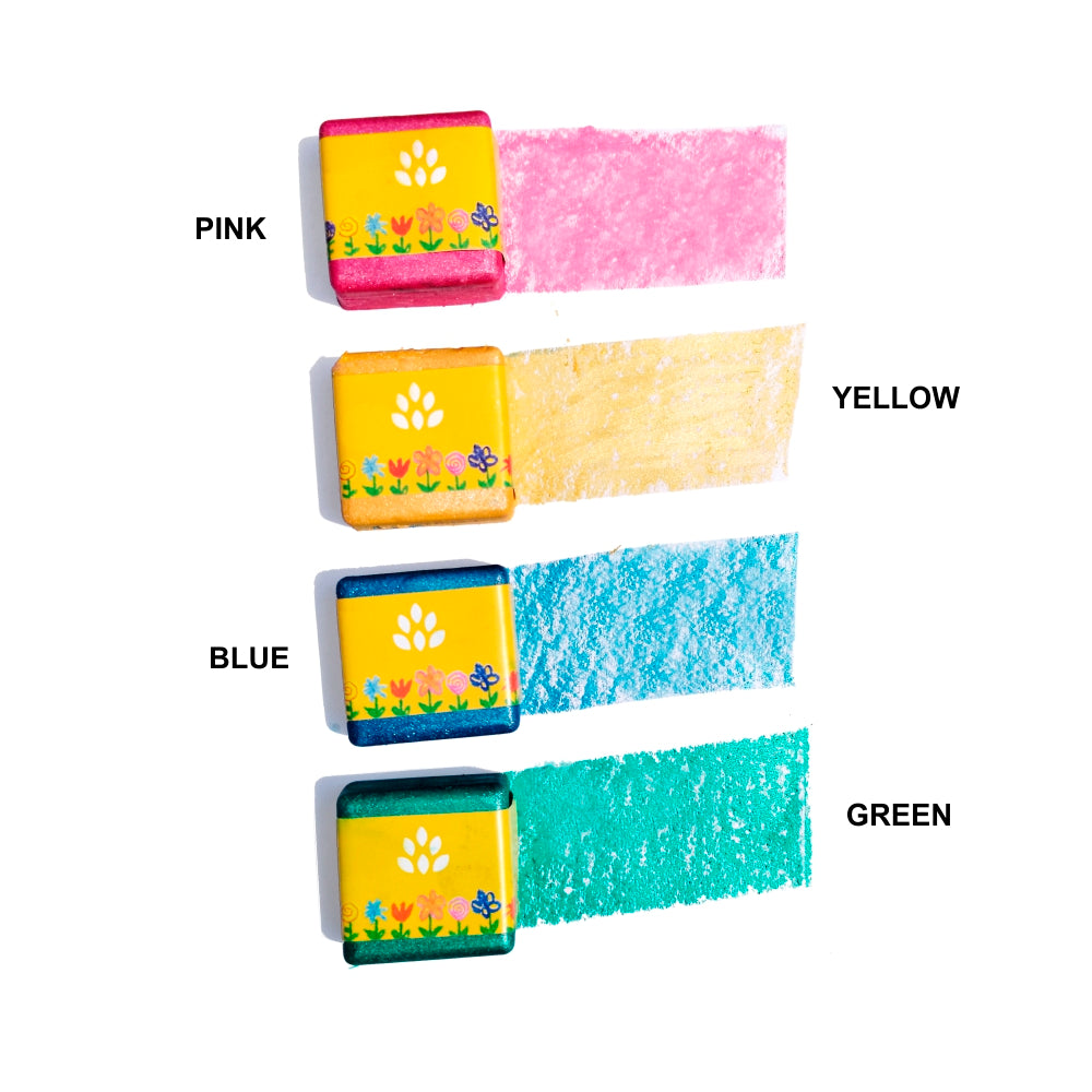 My First Organic Glitter Crayon - 4 Jumbo Washable Colours for kids 12m+