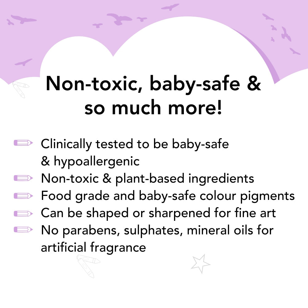 My First Organic Glitter Crayon - 4 Jumbo Washable Colours for kids 12m+