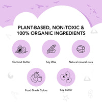 My First Organic Glitter Crayon - 4 Jumbo Washable Colours for kids 12m+