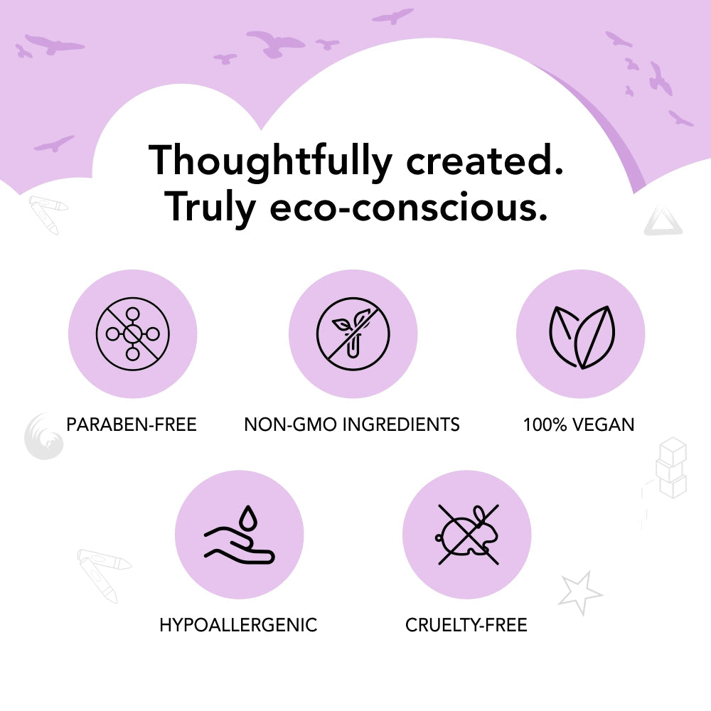 My First Organic Glitter Crayon - 4 Jumbo Washable Colours for kids 12m+