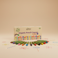Organic Pencil Crayons, 15 colors, Washable, Non Toxic