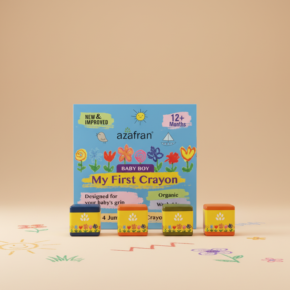 My First  Crayon - Baby Boy - 4 Jumbo Washable Block Crayons Colours for kids 12m+