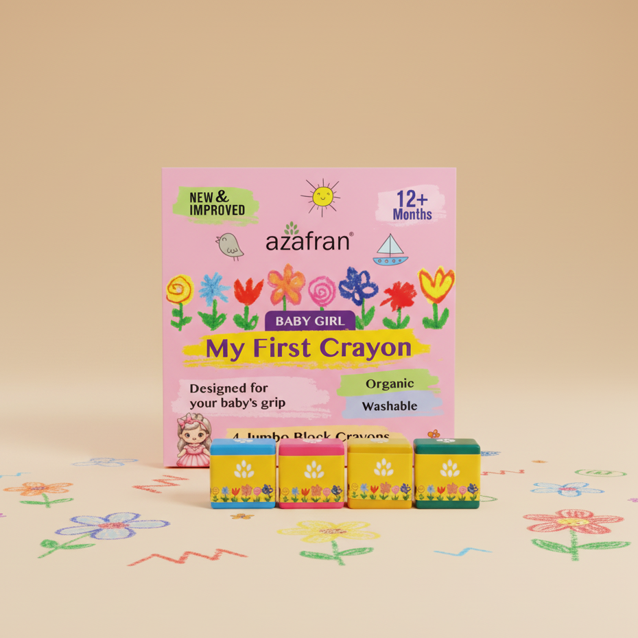 My First  Crayon - Baby Girl - 4 Jumbo Washable Block Crayons Colours for kids 12m+