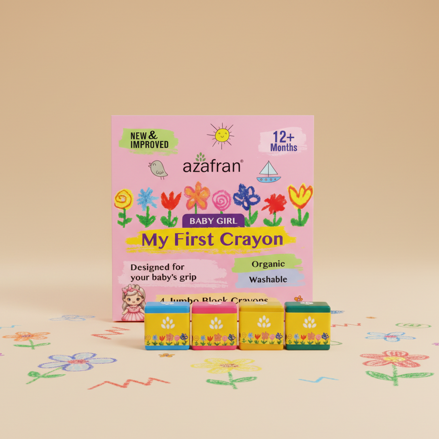 My First  Crayon - Baby Girl - 4 Jumbo Washable Block Crayons Colours for kids 12m+