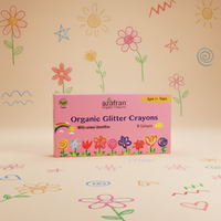 Organic Jumbo Glitter Crayons, 8 Colours, 120g
