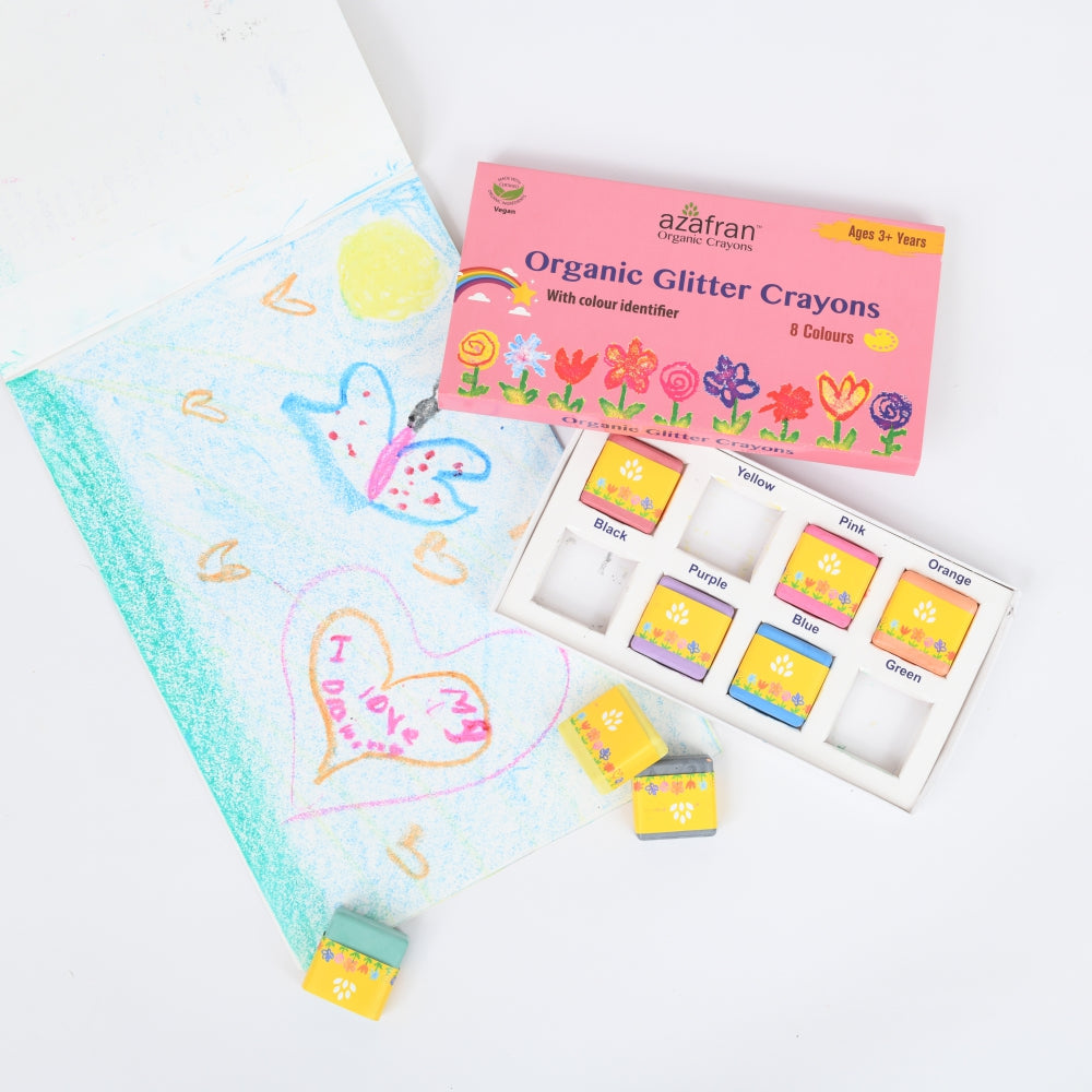 Organic Glitter Crayons(8 Colours)
