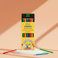 Wood-Free Color Pencils - 12 Shades - Free Sharpener