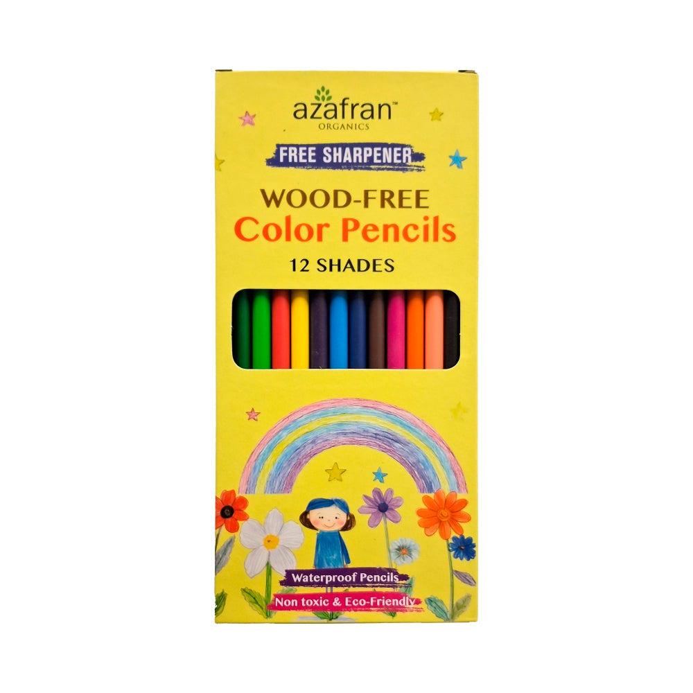 Wood-Free Color Pencils - 12 Shades - Free Sharpener