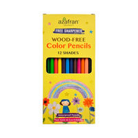 Wood-Free Color Pencils - 12 Shades - Free Sharpener